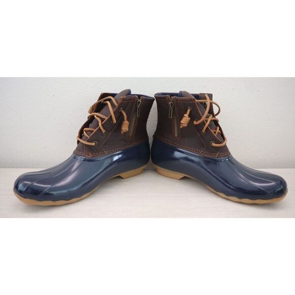 Sperry Top-Sider STS91175 Women's Sz 10M Tan/Navy Saltwater Duck Boots SIB - Picture 10 of 11